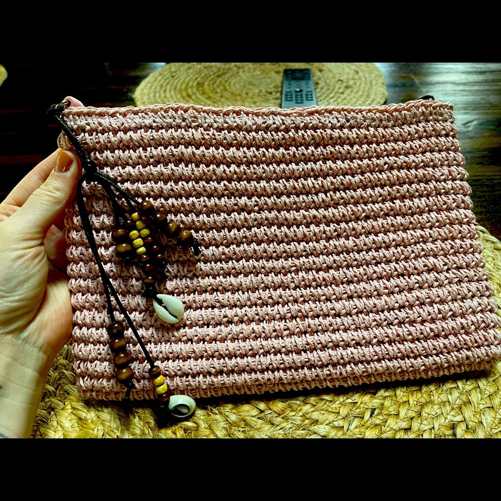 Straw Studios Pink Straw Clutch